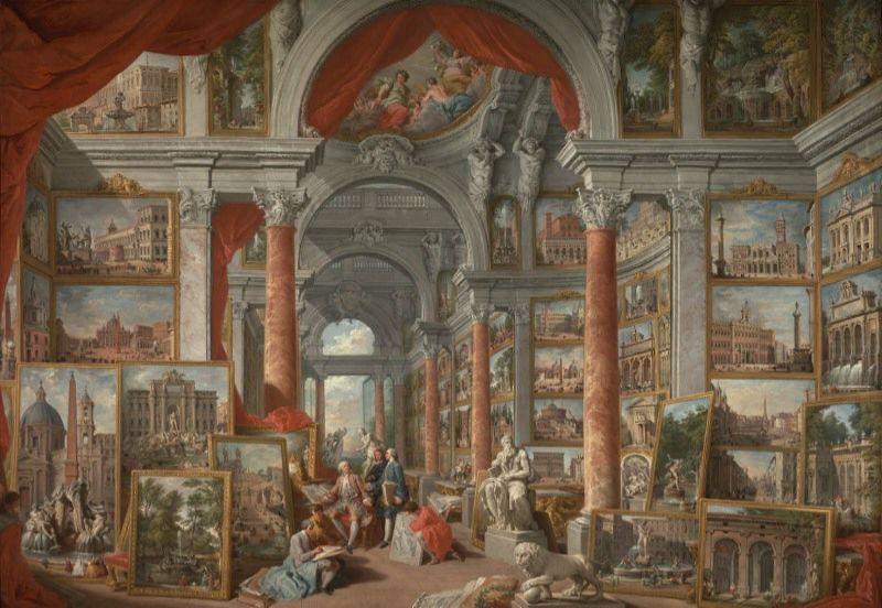 Picture Gallery with Views of Modern Rome, Giovanni Paolo Pannini